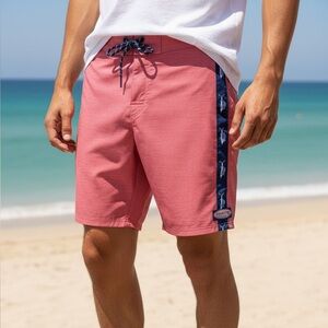 Vineyard Vines Jetty Red Board Shorts Swim Trunks Men’s 28 Marlin Stripe